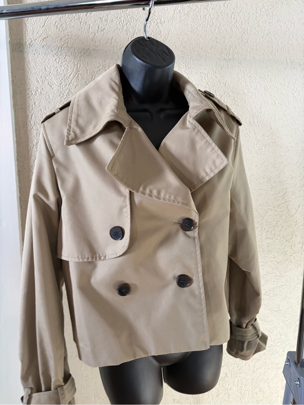 H&M Cropped Trench Coat - Tan